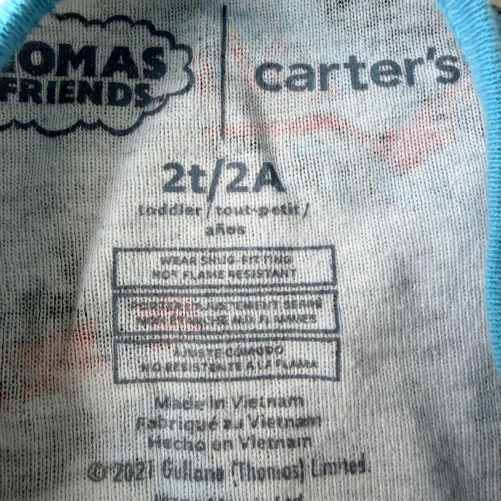 Carter's Toddler Thomas & Friends 2T Footie Pajamas Snug Fit Cotton Train PJs